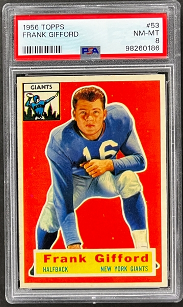 1956 Topps Football #53 Frank Gifford - PSA NM-MT 8