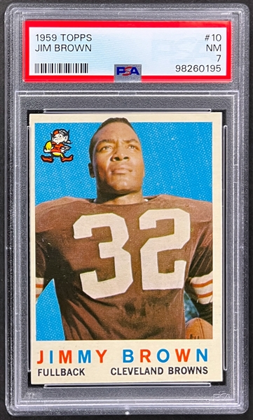 1959 Topps #10 Jim Brown - PSA NM 7