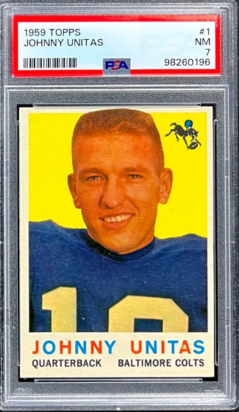 1959 Topps #1 Johnny Unitas - PSA NM 7