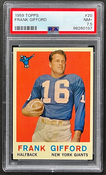 1059 Topps #20 Frank Gifford - PSA NM+ 7.5