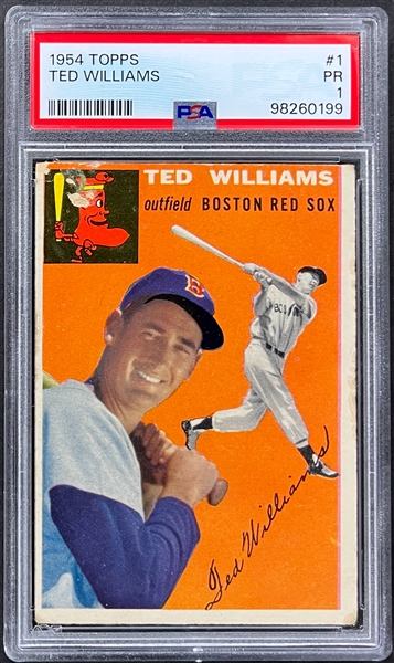 1954 Topps #1 Ted Williams - PSA PR 1