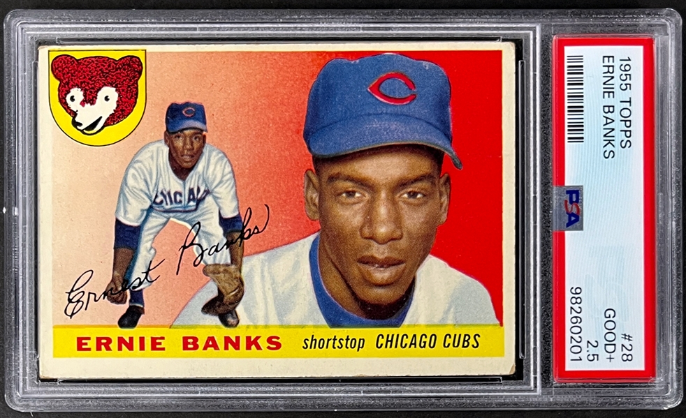 1955 Topps #28 Ernie Banks - PSA GD+ 2.5