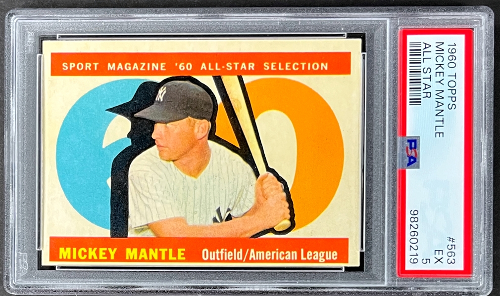 1960 Topps #563 Mickey Mantle All Star - PSA EX 5