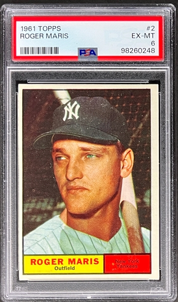 1961 Topps #2 Roger Maris - PSA EX-MT 6