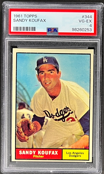 1961 Topps #344 Sandy Koufax - PSA VG-EX 4