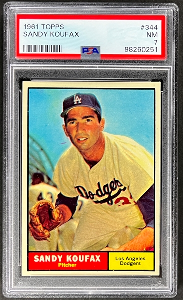 1961 Topps #344 Sandy Koufax - PSA NM 7