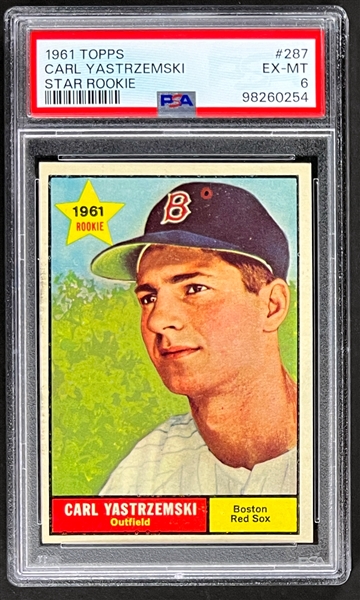 1961 Topps #287 Carl Yaztrzemski Star Rookie - PSA EX-MT 6