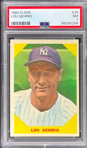 1960 Fleer #28 Lou Gehrig - PSA NM 7