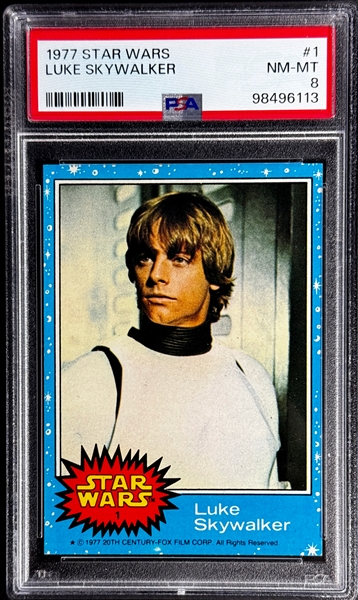 1977 Topps Star Wars Series 1 Complete Set (66) <strong>Incl. #1 Luke Skywalker PSA NM-MT 8</strong> Plus Sticker Set (11)