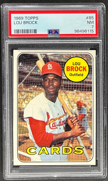 1969 Topps #85 Lou Brock - PSA NM 7