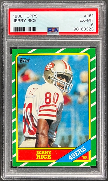 1986 Topps #161 Jerry Rice Rookie Card - PSA EX-MT 6