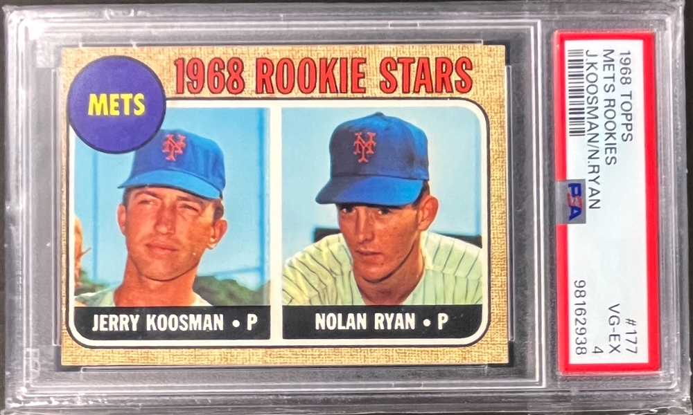 1968 Topps #177 Nolan Ryan Rookie Card - PSA VG-EX 4