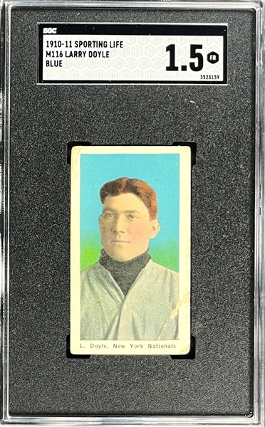 1910-11 M116 Sporting Life Larry Doyle Blue Background - SGC FR 1.5