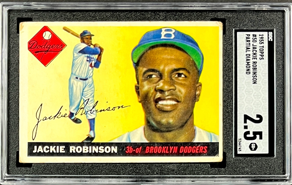 1955 Topps (Partial Diamond) #50 Jackie Robinson - SGC GD+ 2.5