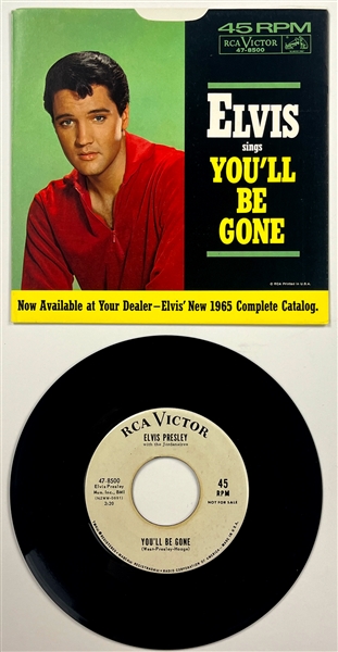 1965 Elvis Presley RCA Victor White Label “Not For Sale” 45 RPM Single “Do The Clam” / “Youll Be Gone” with Picture Sleeve - <em>Girl Happy</em>