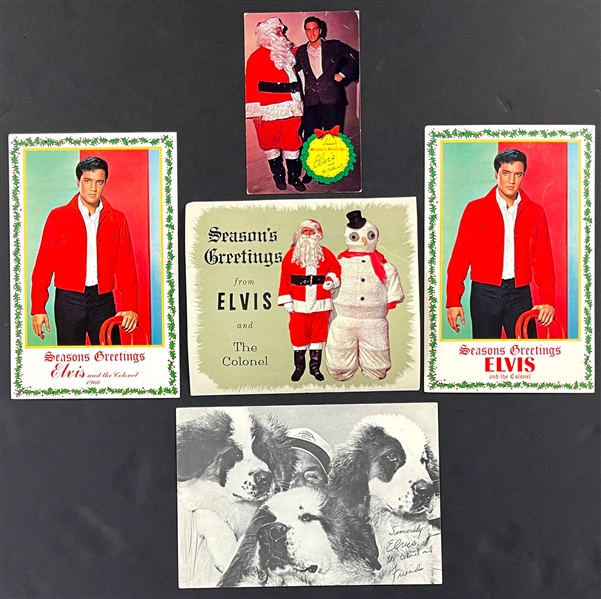 1960s-70s Elvis Presley Christmas Cards and Postcards (5 Different)