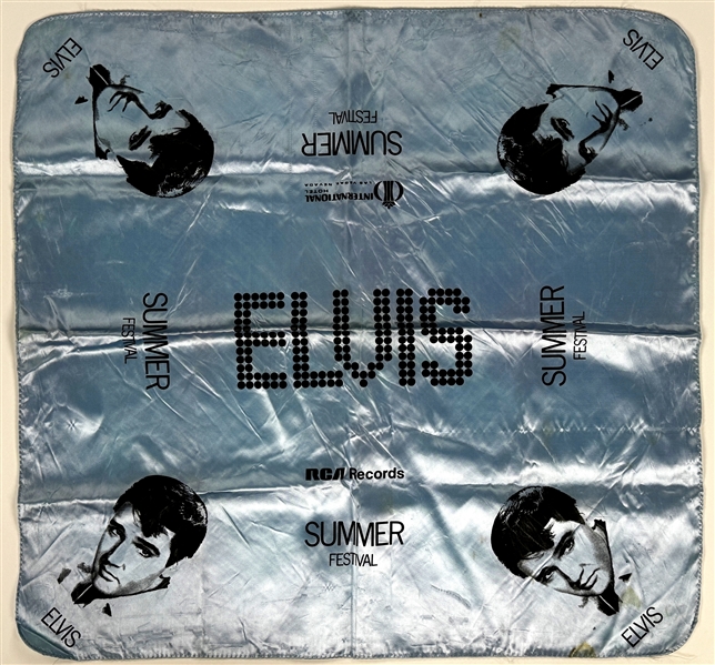 1970 Elvis Presley Souvenir Scarf “International/RCA Records” Light Blue Style