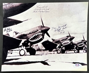 World War II AVG Flying Tigers Signed 8x10 Photograph - Signed by 3 Squadron Members (PSA/DNA)