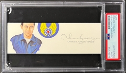 Chuck Yeager Signed Cut with His Image - Encapsulated Authentic by PSA/DNA