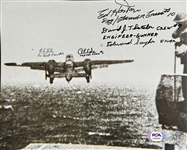 1942 Doolittles Raiders Signed (5 Signatures) 8x10 Photo of Bomber Taking off During Mission (PSA/DNA)