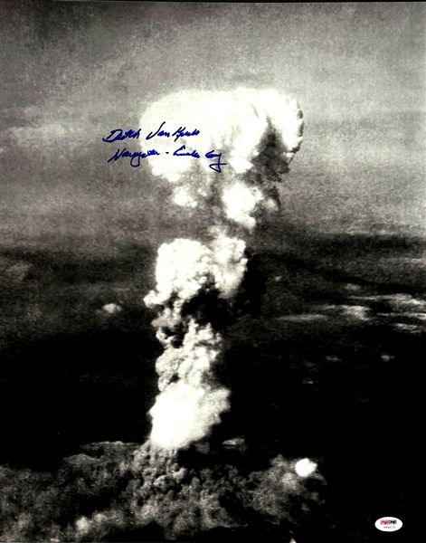 Hiroshima Explosion 16x20 Photo Signed by Enola Gay Navigator Dutch Van Kirk (PSA/DNA)