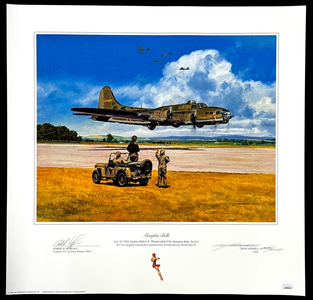 Memphis Belle LE Print (1248/1250) Signed by Air Force Pilot Robert K. Morgan (JSA)