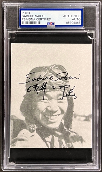 Saburo Sakai Signed Photo - WWII Japanese Ace with 64 Victories (Encapsulated by PSA/DNA)