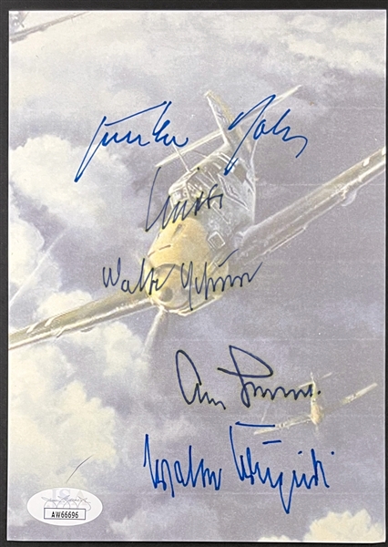 German Aces of WWII Signed Photo (JSA) Inc. Adolf Galland, Wolfgang Spate, Gunther Rall, Walter Schuck and Walter Krupinsk