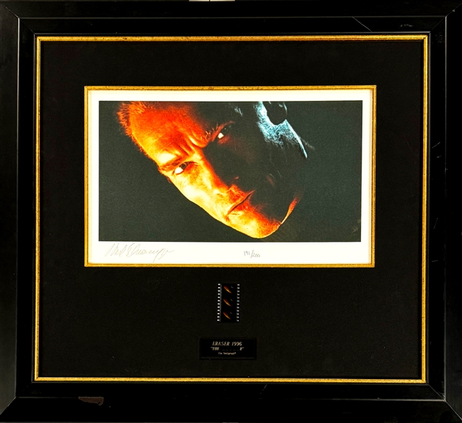 Arnold Schwarzenegger Signed LE (191/250) <em>Eraser</em> Light-Up Filmstrip Display (Beckett Authentic)