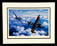 Joe Foss Signed "Tough as Nails" Stan Stokes Aviation Artwork in Framed Display (PSA/DNA)