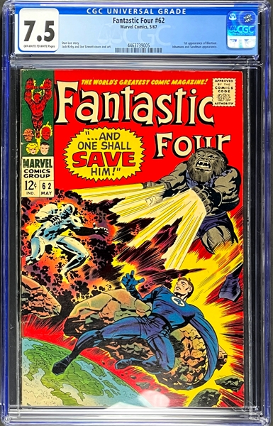 Fantastic Four #62 (Marvel, 1967)  CGC VF- 7.5 - Inhumans/Blastaar 1st Appearance