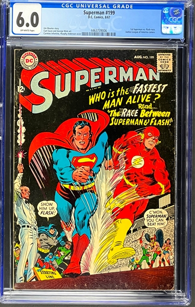 Superman #199 (DC, 1967) CGC FN 6.0 - First Superman vs. Flash Race