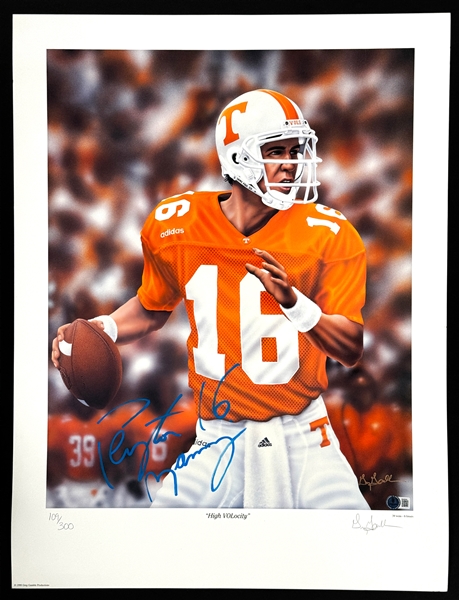 Peyton Manning Signed Limited Edition (100/300) - Litho - "High VOLocity" (Beckett Authentic)