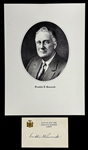 President Franklin D. Roosevelt Signed Executive Mansion Card - As New York Governer (Beckett Authentic)