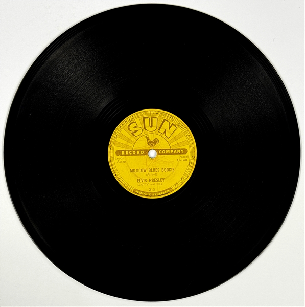 1954 Elvis Presley SUN 215 Records 78 RPM Single "Milkcow Blues Boogie" / "Youre a Heartbreaker"