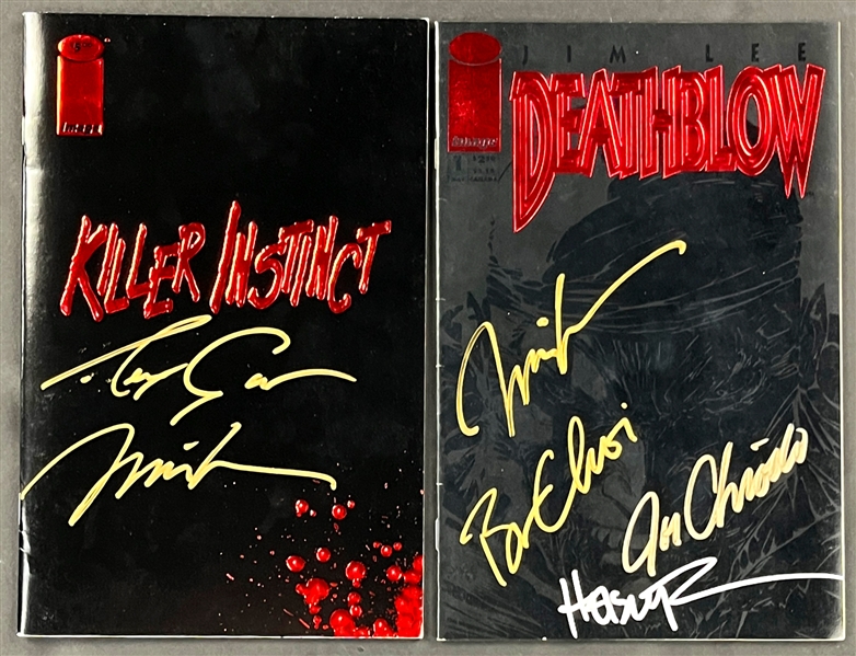 <em>Deathblow</em> No. 1 (1993) and <em>Killer Instinct Tour Book</em> (1993) Signed by Jim Lee and Others (Beckett Authentic)