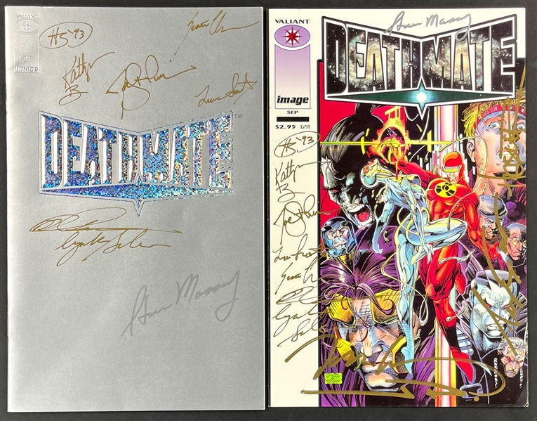 <em>Deathmate Tour Book</em> (1993) and Promo Cover Signed by Jim Lee and Many others (22 Signatures) (Beckett Authentic)