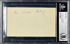Swede Risberg Signed Index Card - GEM MINT 10 Signature (Encapsulated Beckett Authentic)