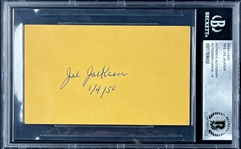 Mrs. Joe Jackson Signed Index Card - GEM MINT 10 Signature (Encapsulated Beckett Authentic)