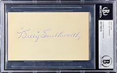 Billy Southworth Signed Index  (Encapsulated Beckett Authentic)