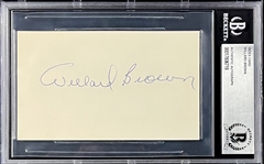 Willard Brown Signed Index Card   (Encapsulated Beckett Authentic)