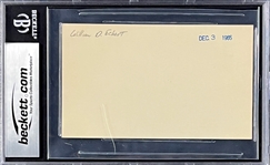 William Eckert Signed Index Card  (Encapsulated Beckett Authentic)