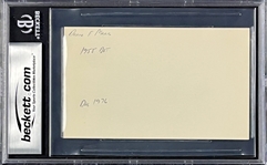 Duke Maas Signed Index Card - MINT 9 Signature (Encapsulated Beckett Authentic)