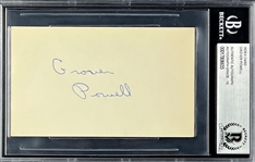 Grover Powell Signed Index Card - GEM MINT 10 Signature (Encapsulated Beckett Authentic)