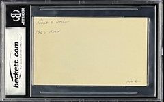 Bob Uecker Signed Index Card - GEM MINT 10 Signature (Encapsulated Beckett Authentic)