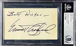 Emmett Ashford Signed Index Card - MINT 9 Signature (Encapsulated Beckett Authentic)
