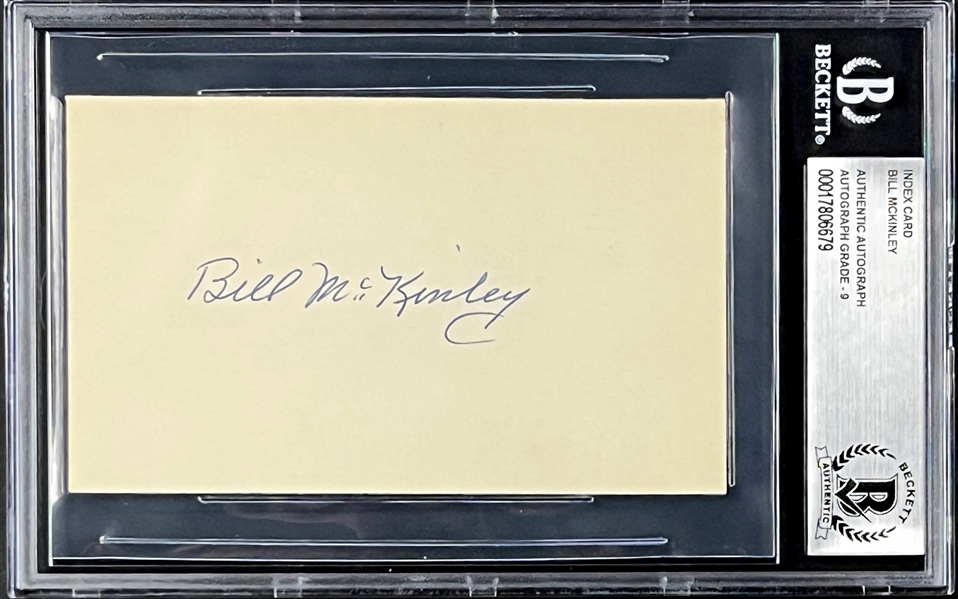 Bill McKinley Signed Index Card - MINT 9 Signature (Encapsulated Beckett Authentic)