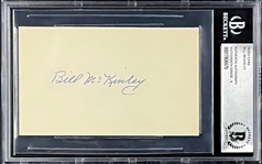 Bill McKinley Signed Index Card - MINT 9 Signature (Encapsulated Beckett Authentic)