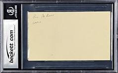 Bill McKinley Signed Index Card - MINT 9 Signature (Encapsulated Beckett Authentic)