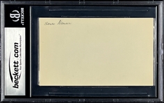 Bronko Nagurski Signed Index Card - MINT 9 Signature (Encapsulated Beckett Authentic)